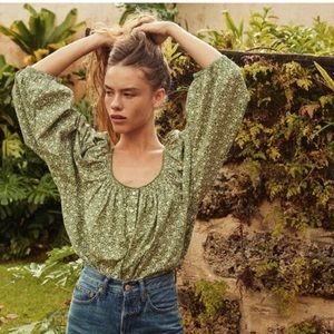 DOEN Jacqui Blouse Green Cottage Daisy - Medium
